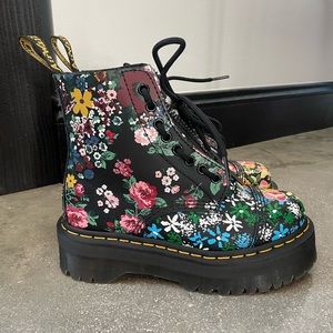 Dr. Martens Sinclair Floral Mashup Leather Platform Boot
